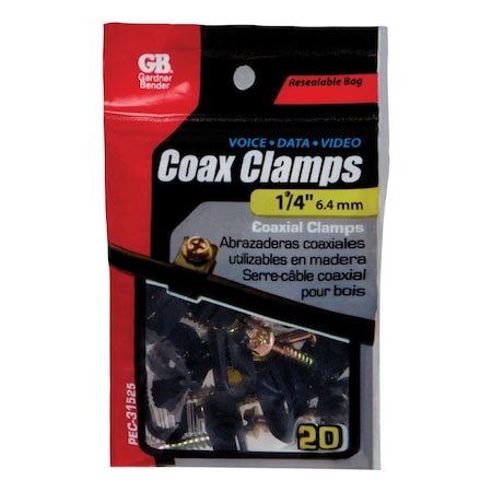 Polyethylene Coax Cable Clamp 20 Pk